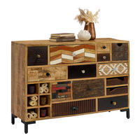KOMMODE 115/80/35 cm  in Braun, Multicolor, Naturfarben, Akaziefarben  - Multicolor/Schwarz, Lifestyle, Keramik/Holz (115/80/35cm) - Landscape
