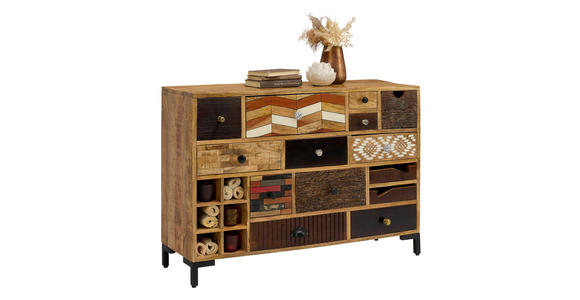 KOMMODE in 115/80/35 cm - Multicolor/Schwarz, LIFESTYLE, Keramik/Holz (115/80/35cm) - Landscape