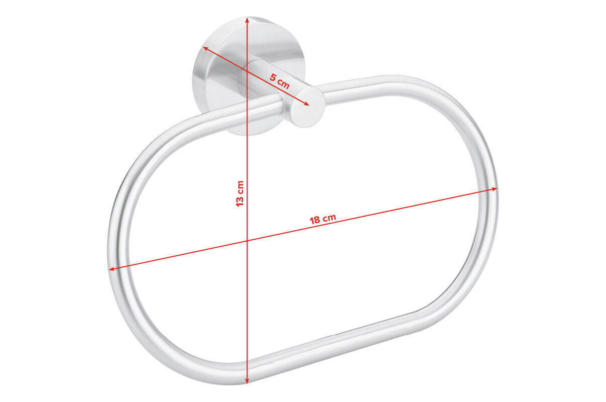 Thumbnail - Tesa Handtuchhalter Moon, Edelstahl, Metall, oval, 18.5x12.5x5 cm, Montage ohne Bohren, Badaccessoires, Duschzubehör, Ha...