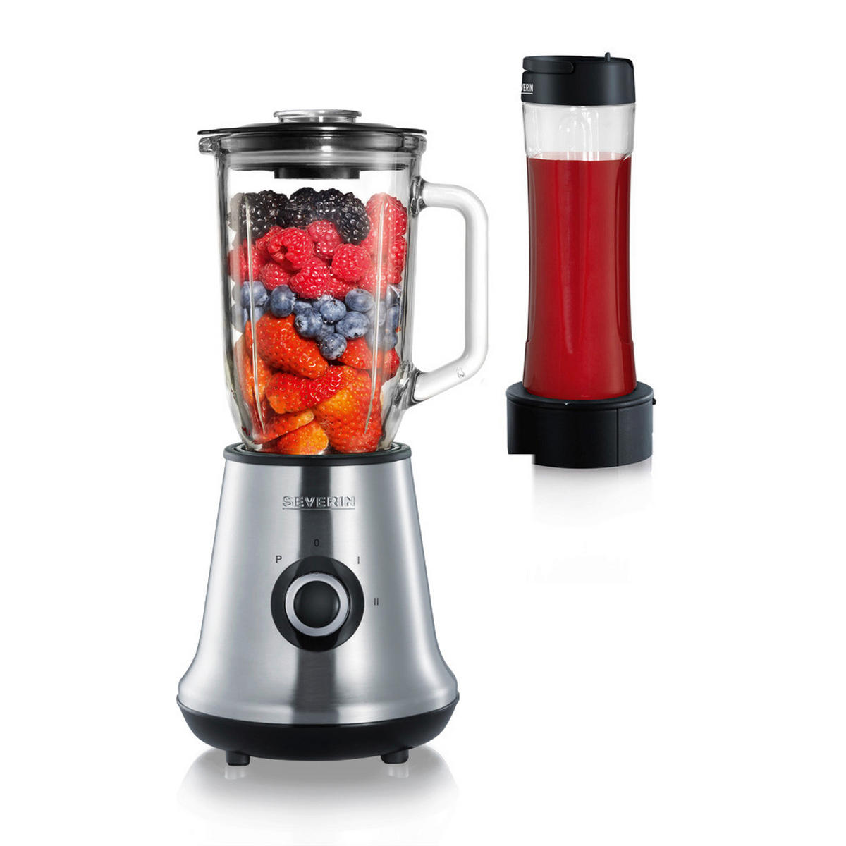 STANDMIXER Multi-Mixer+Smoothie Mix&Go  - Basics, Glas/Kunststoff (16,5/16,5/37,5cm) - Severin