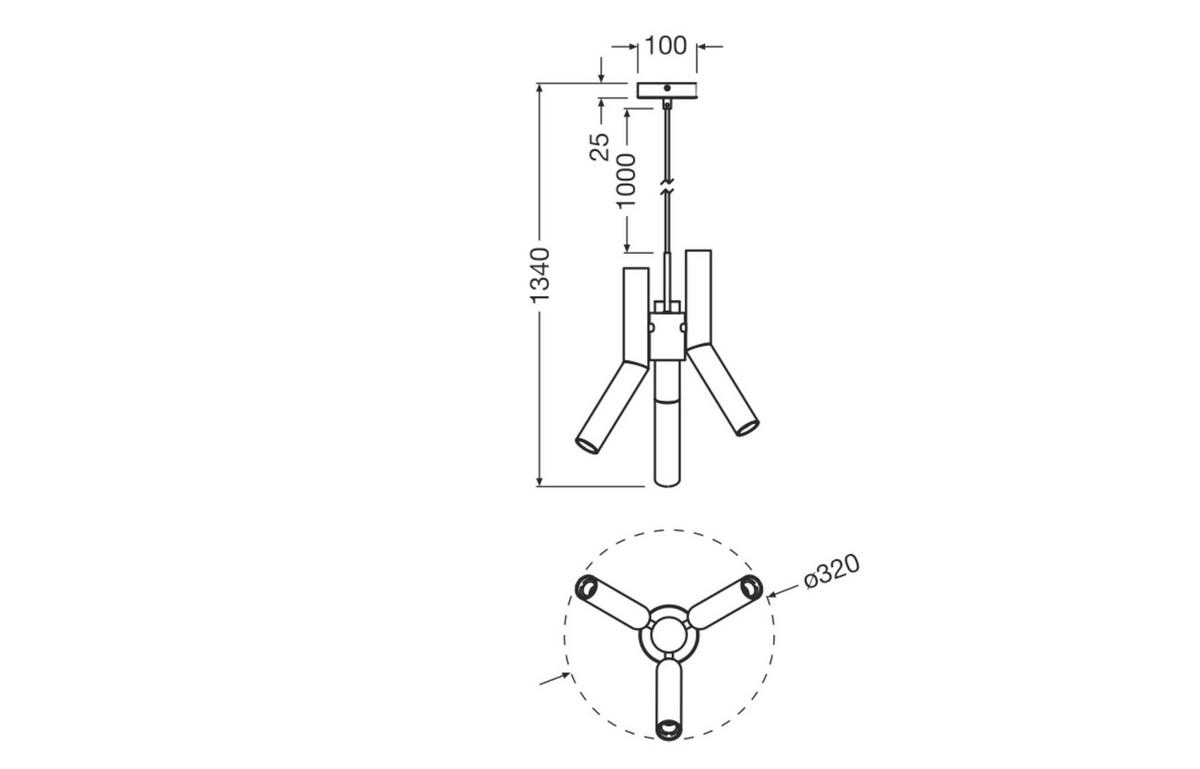 HÄNGELEUCHTE 32/134 cm  - Design, Metall (32/134cm) - Osram