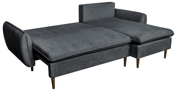 ECKSOFA Graphitfarben Chenille - Buchefarben/Graphitfarben, KONVENTIONELL, Holz/Textil (244/163cm) - Carryhome