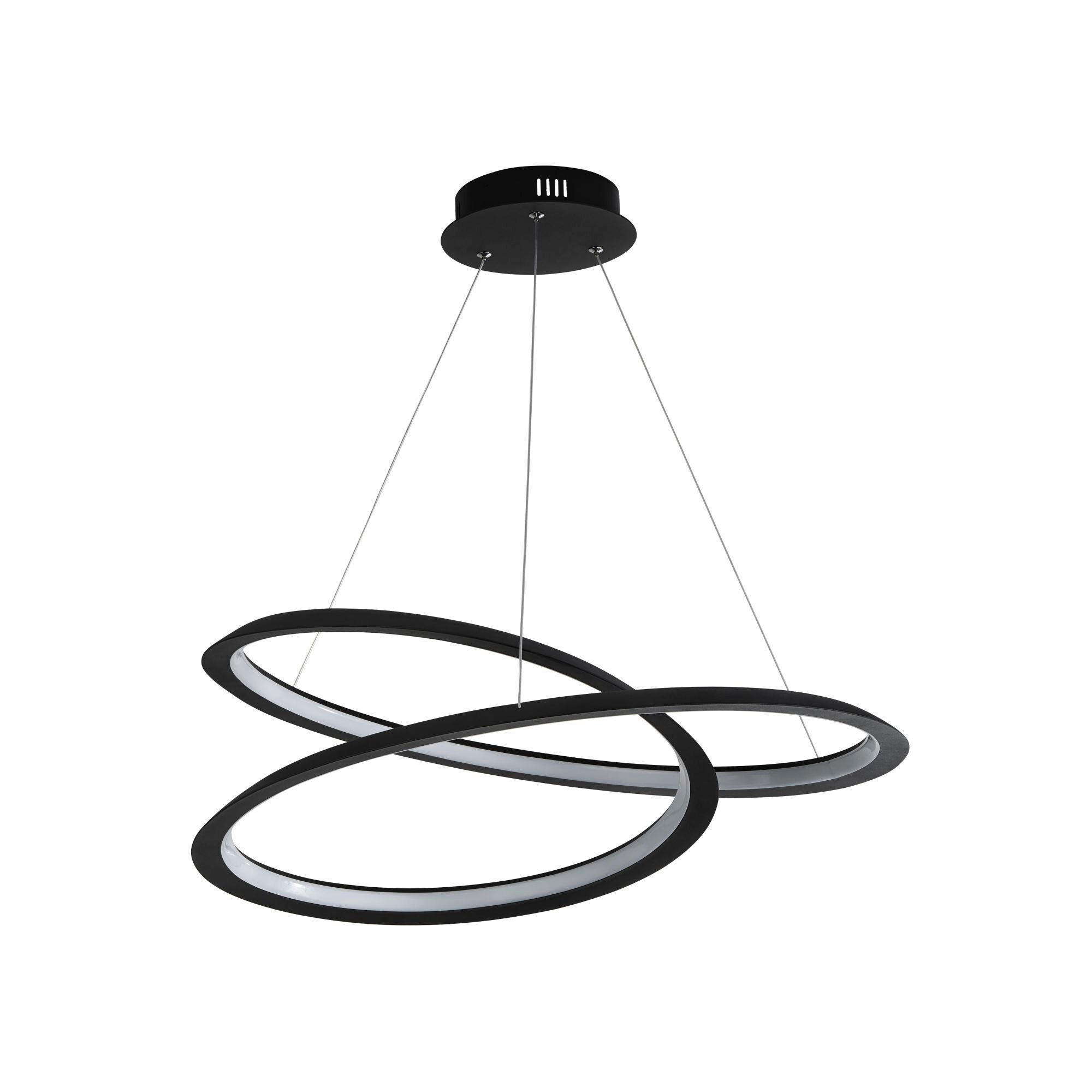 LED-HÄNGELEUCHTE Swirl 60/19/61 cm   - Schwarz, Design, Kunststoff/Metall (60/19/61cm)