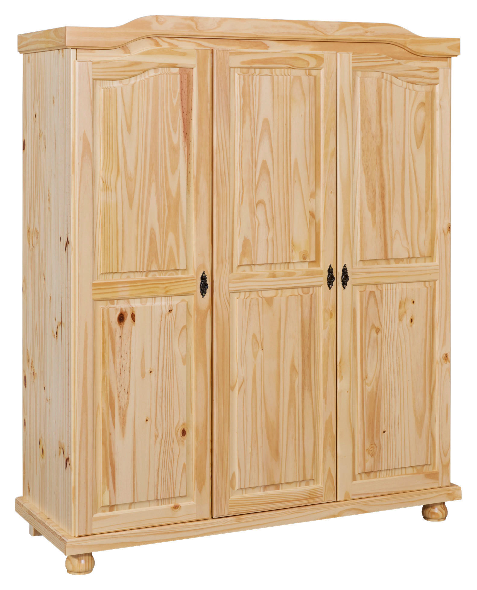 DREHTÜRENSCHRANK 150/180/56 cm 3-türig Naturfarben  - Schwarz/Naturfarben, LIFESTYLE, Holz/Metall (150/180/56cm) - MID.YOU