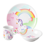 KINDERGESCHIRRSET 3-teilig - Rosa/Weiß, KONVENTIONELL, Keramik (21/21/20cm) - SELTMANN