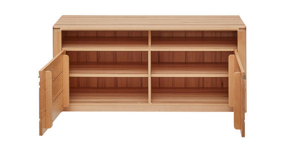 TV-ELEMENT Kernbuche 131/58/45 cm - Edelstahlfarben/Kernbuche, Natur, Holz/Holzwerkstoff (131/58/45cm) - Carryhome