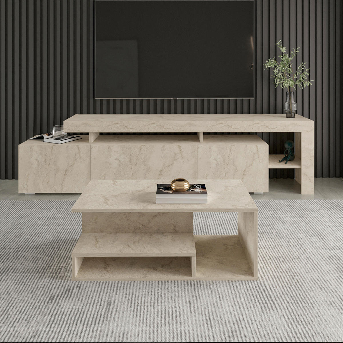 COUCHTISCH Vera Couchtisch 90/45/35 cm Beige  - Beige, Design, Holzwerkstoff (90/45/35cm) - Livetastic