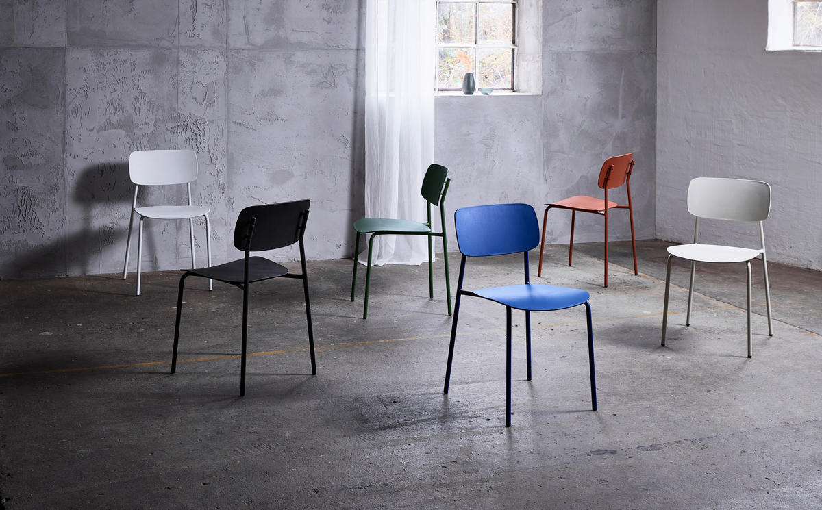 STUHL-SET 4 Stück  in matt  - Blau, MODERN, Kunststoff/Metall (43,5/79/61cm) - Livetastic