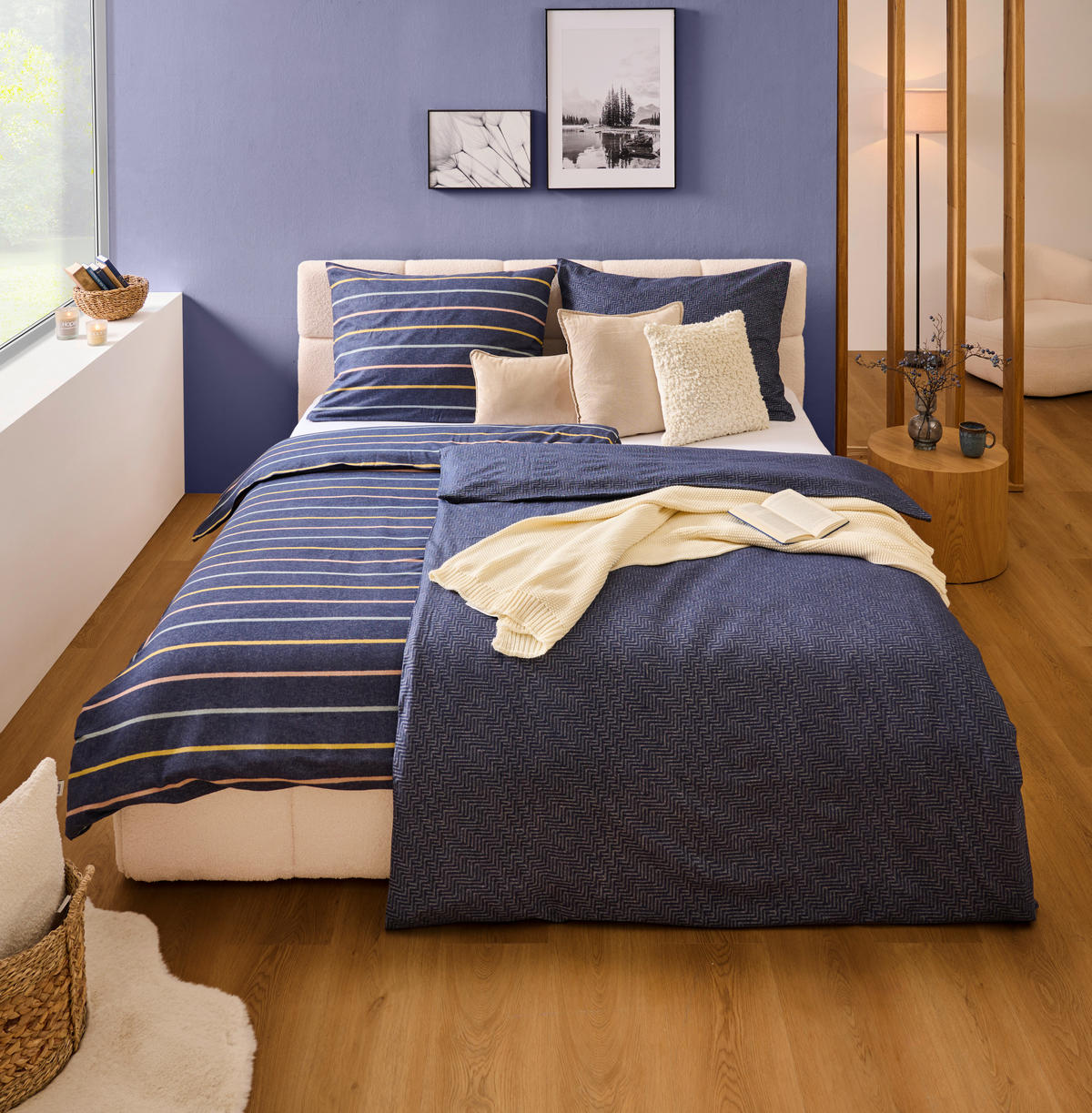 BETTWÄSCHE Herbst/Winter Kollektion 2025 Flanell 140/200 cm  - Dunkelblau, Design, Textil (140/200cm)