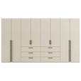 DREHTÜRENSCHRANK 400/223/61 cm,  in Champagner, 8-türig  - Champagner/Schwarz, Basics, Holzwerkstoff/Metall (400/223/61cm) - Novel
