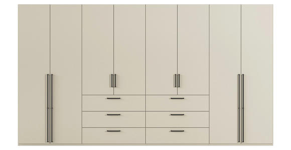 DREHTÜRENSCHRANK 400/223/61 cm,  in Champagner, 8-türig  - Champagner/Schwarz, Basics, Holzwerkstoff/Metall (400/223/61cm) - Novel