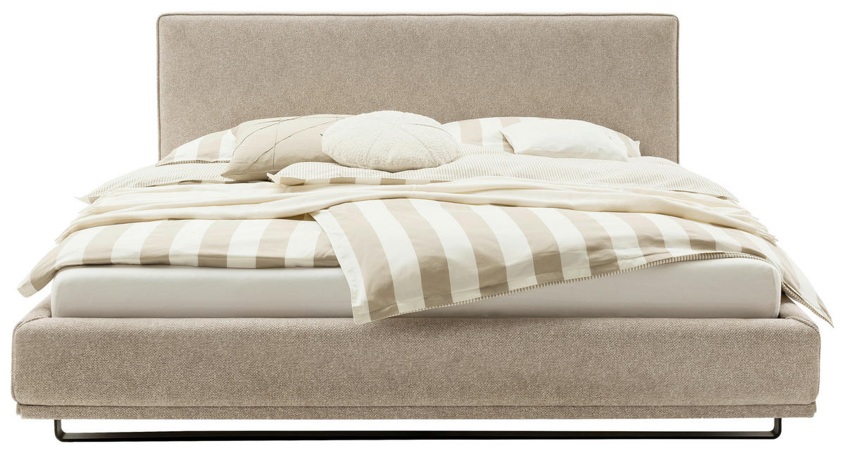 POLSTERBETT Matratze, Lattenrost Beige 180/200 cm  - Birkefarben/Beige, Design, Holz/Textil (180/200cm) - Schöner Wohnen