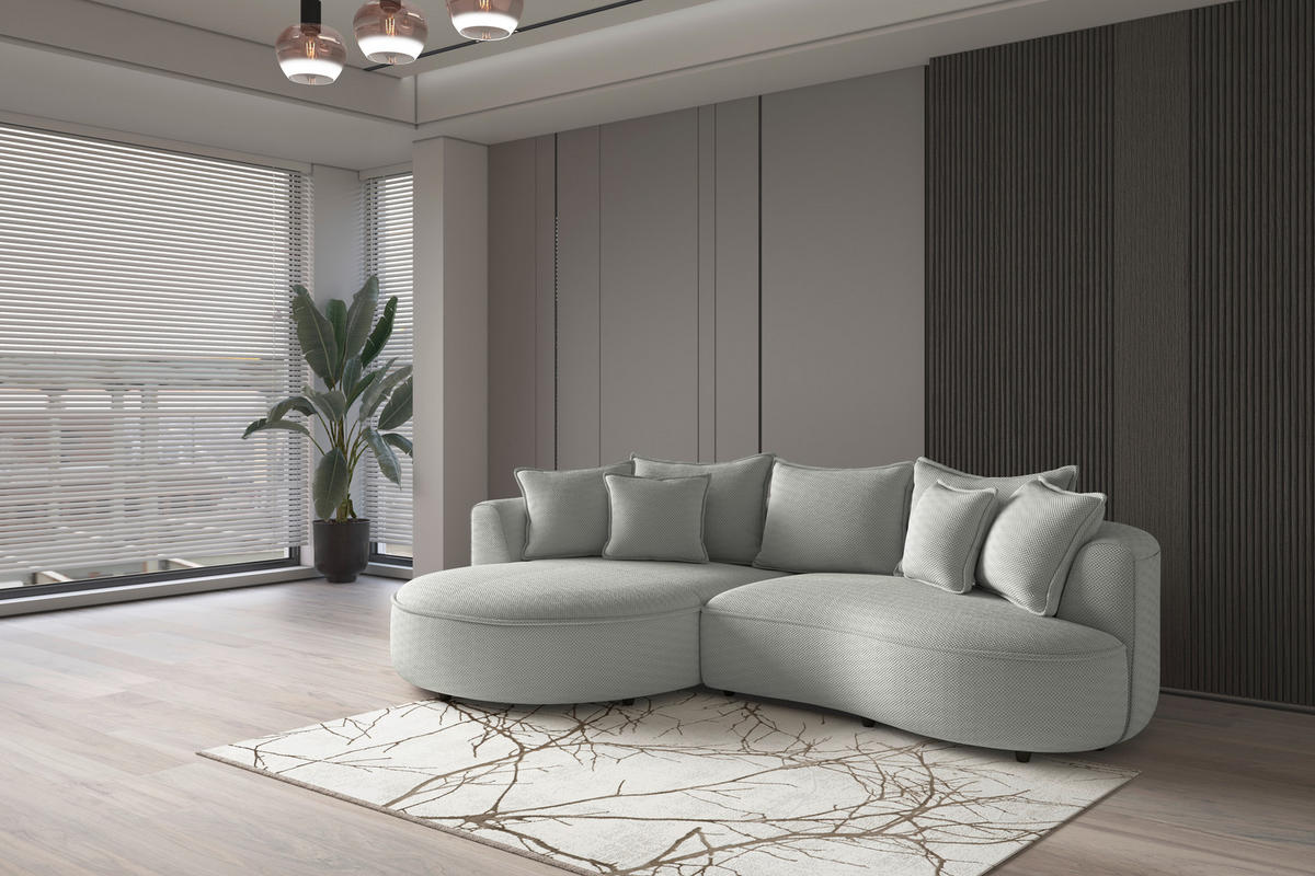 ECKSOFA LEVI Jadegrün Velours, Struktur  - Jadegrün/Schwarz, MODERN, Kunststoff/Textil (168/287cm) - Livetastic