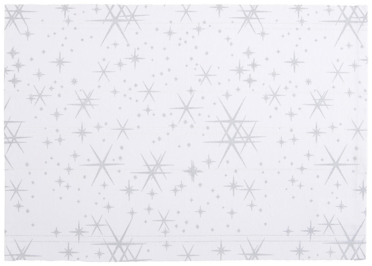 ÉTKEZŐALÁTÉT 33/48 cm textil  - ezüstszínű/fehér, Basics, textil (33/48cm) - X-Mas
