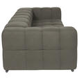 BIGSOFA  in Flachgewebe, Leinenoptik Taupe  - Taupe/Schwarz, Design, Textil/Metall (262/66/113cm) - Belluti