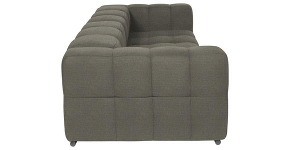 BIGSOFA  in Flachgewebe, Leinenoptik Taupe  - Taupe/Schwarz, Design, Textil/Metall (262/66/113cm) - Belluti