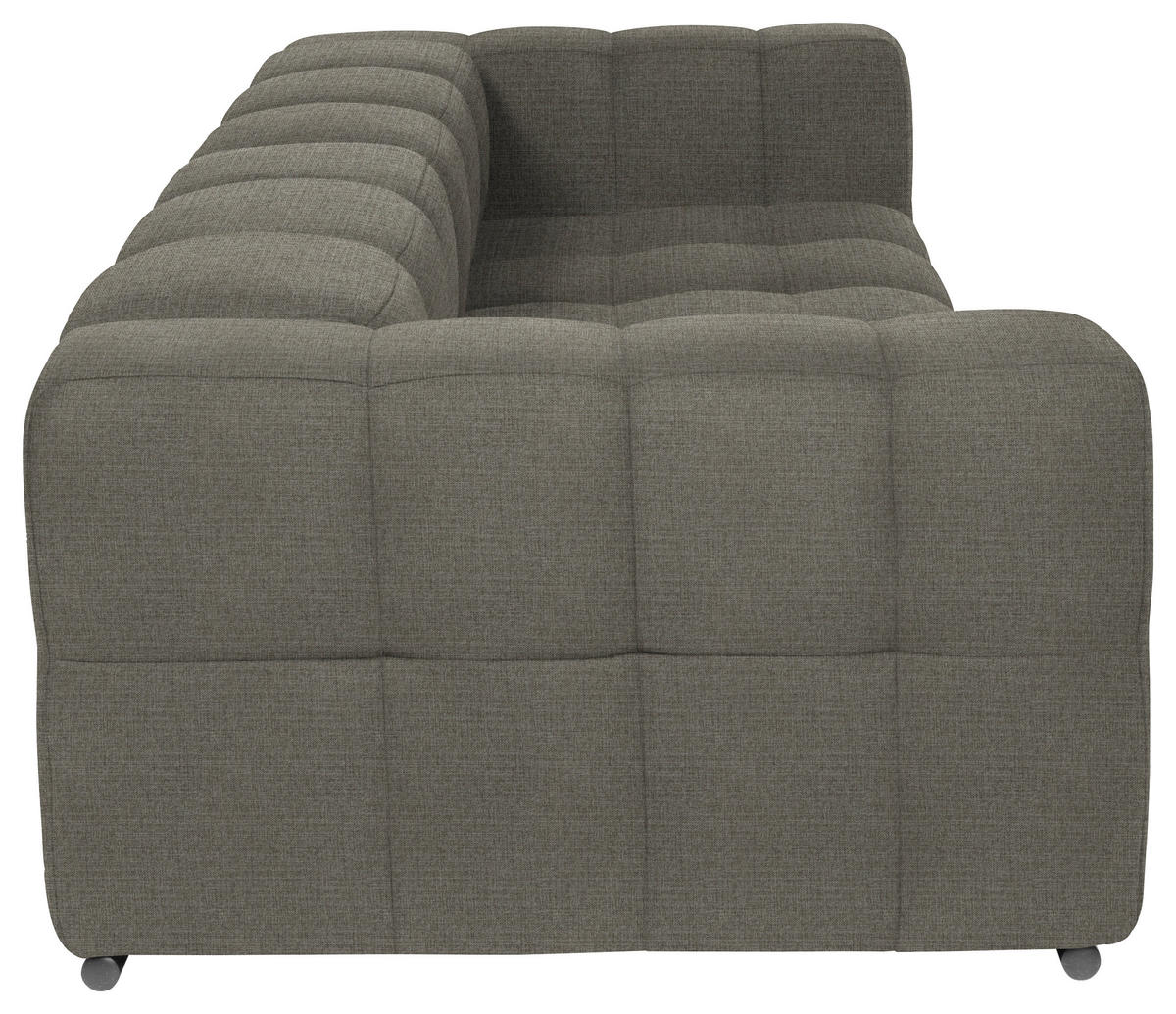 BIGSOFA  in Flachgewebe, Leinenoptik Taupe  - Taupe/Schwarz, Design, Textil/Metall (262/66/113cm) - Belluti