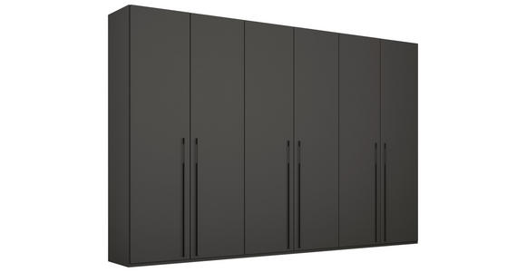 DREHTÜRENSCHRANK 301/223/60 cm 6-türig Graphitfarben - Graphitfarben, Trend, Holzwerkstoff/Metall (301/223/60cm) - Novel