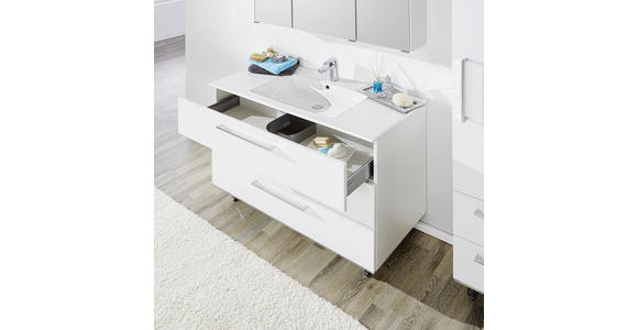 BADEZIMMER in 100 cm - Weiß, Design, Glas/Holzwerkstoff (100cm) - Novel