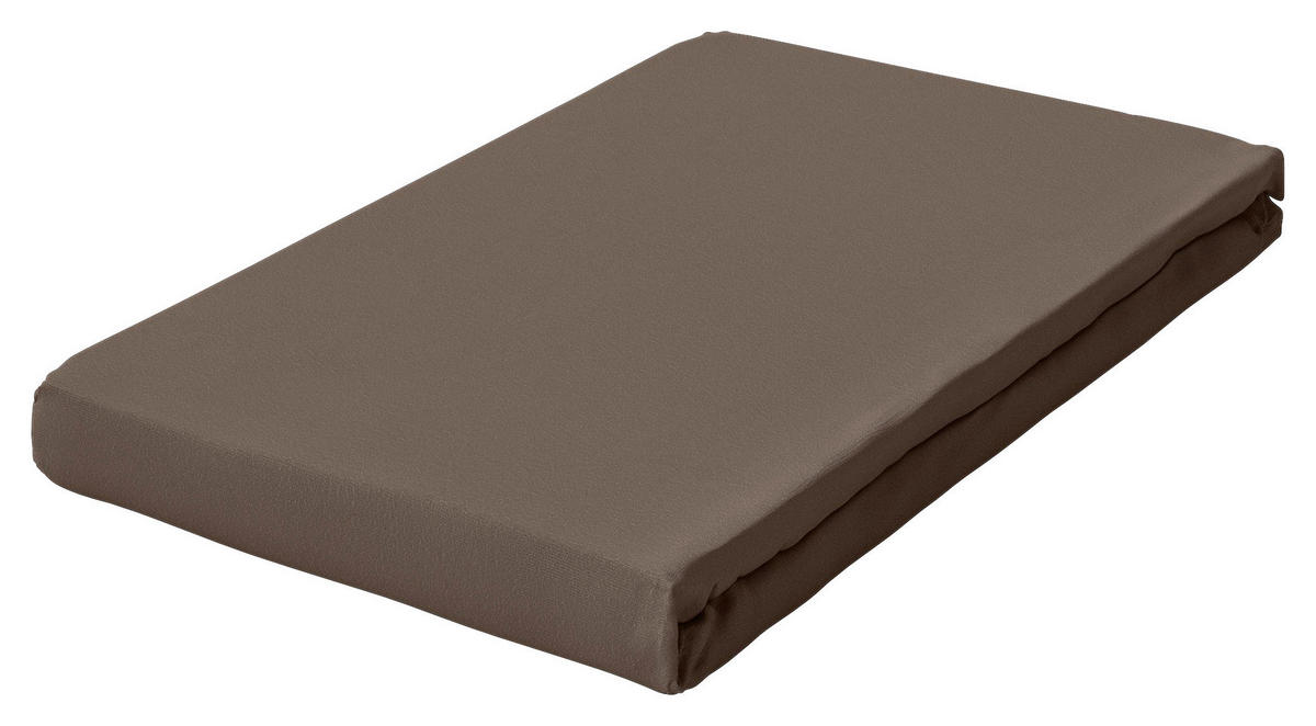 TOPPER-SPANNLEINTUCH 90-100/190-220 cm Jersey  - Taupe, Basics, Textil (90-100/190-220cm) - Schlafgut