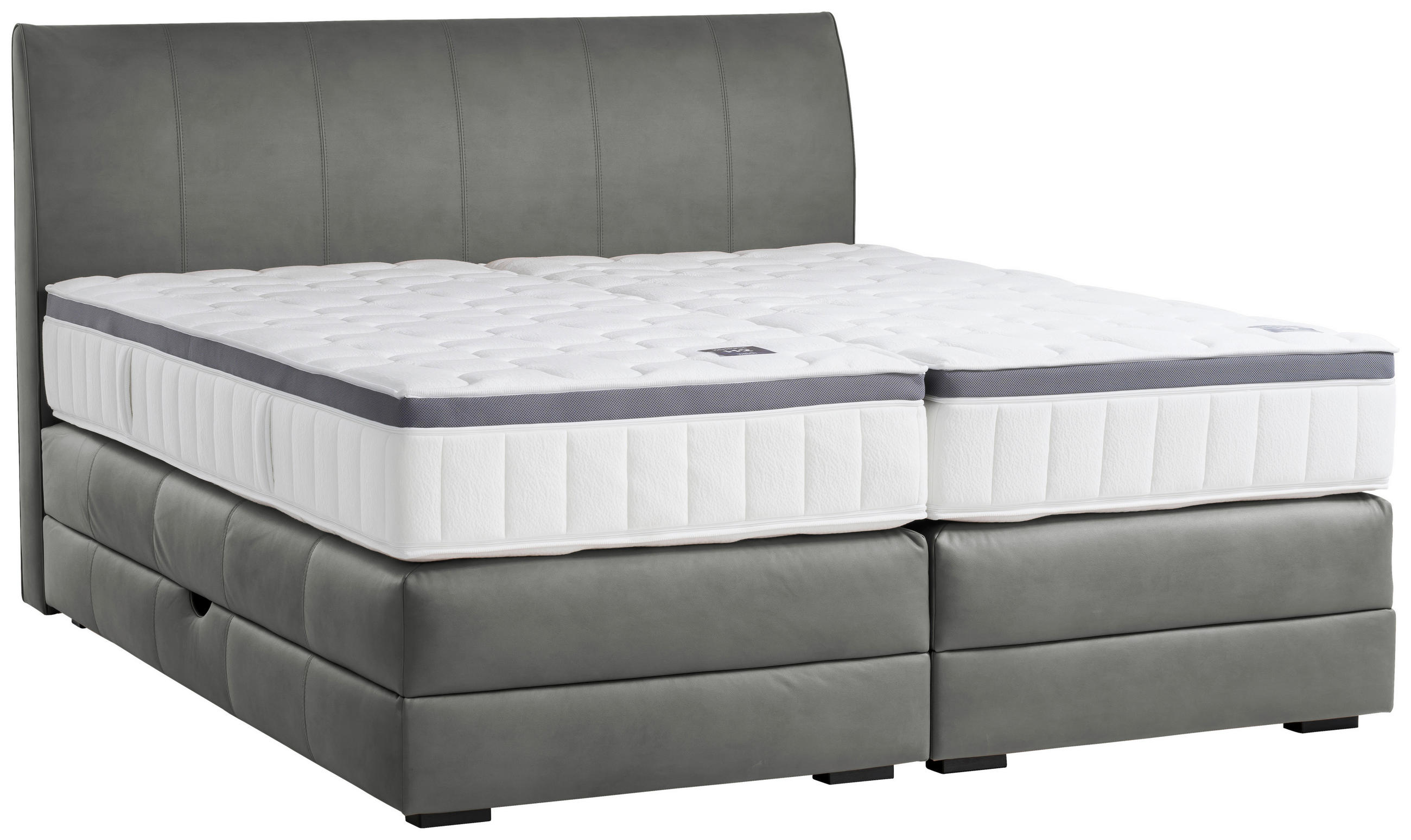 BOXSPRINGBETT 200/200 cm  in Hellgrau  - Wengefarben/Hellgrau, Konventionell, Holz/Textil (200/200cm) - Novel