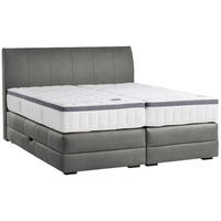 BOXSPRINGBETT 160/200 cm  in Hellgrau  - Wengefarben/Hellgrau, Konventionell, Holz/Textil (160/200cm) - Novel