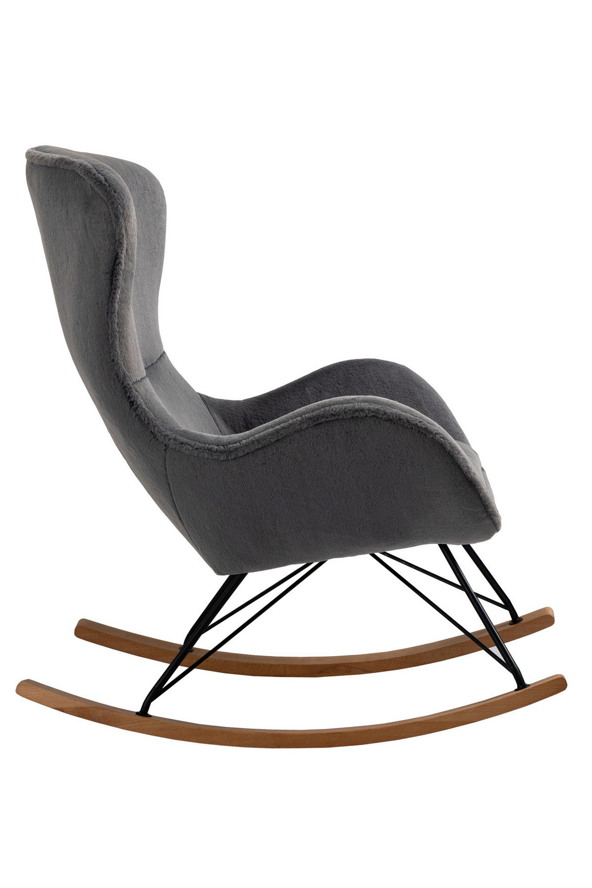 SCHAUKELSTUHL in Eichefarben, Dunkelgrau  - Dunkelgrau/Eichefarben, MODERN, Holz/Textil (70/102/94cm) - Livetastic