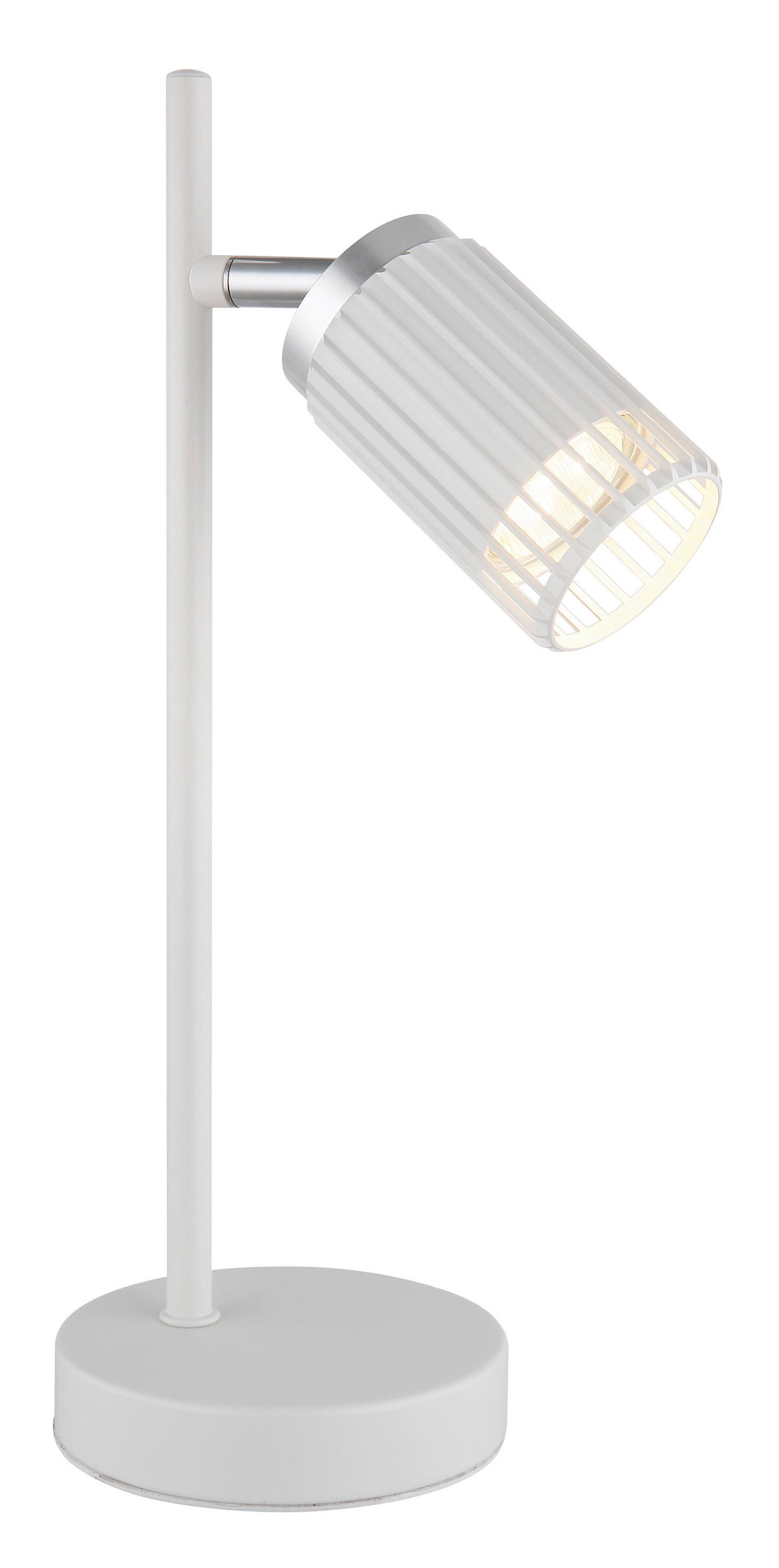 TISCHLEUCHTE KORBEN 16,5/12/35 cm   - Chromfarben/Weiß, Design, Kunststoff/Metall (16,5/12/35cm) - Globo