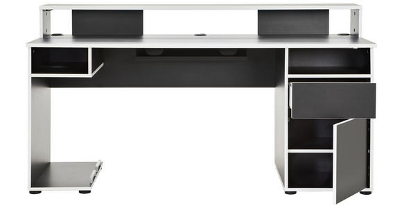 GAMINGTISCH Schwarz, Weiß - Schwarz/Weiß, MODERN, Holzwerkstoff (170/65/92cm) - Novel