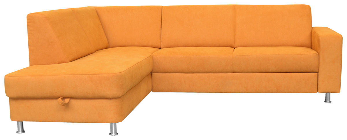 ECKSOFA in Chenille Gelb  198/248 cm  - Chromfarben/Gelb, Design, Kunststoff/Textil (198/248cm) - Xora