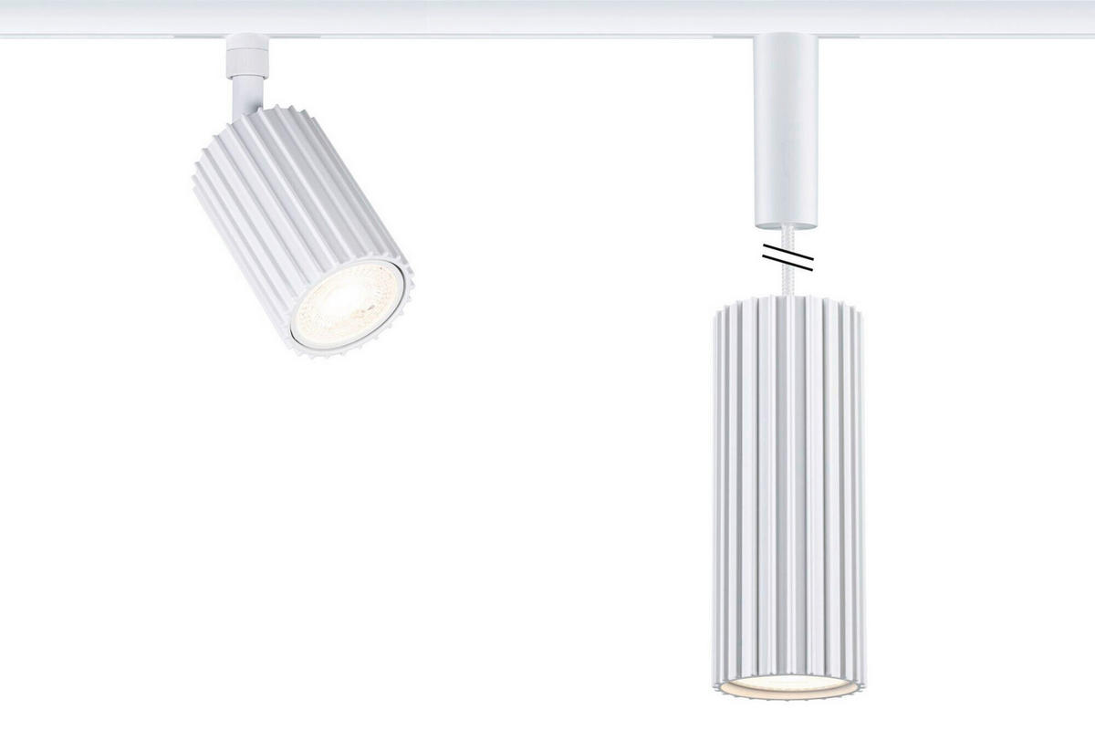 SCHIENENSYSTEM-HÄNGELEUCHTE URail 6,0/126,0 cm  - Weiß, Basics, Metall (6,0/126,0cm) - Paulmann