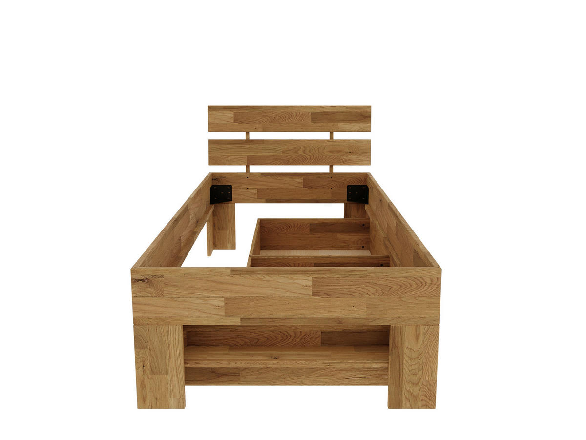 STAURAUMBETT 90/200 cm  in Wildeiche  - Wildeiche, Natur, Holz (90/200cm) - Livetastic