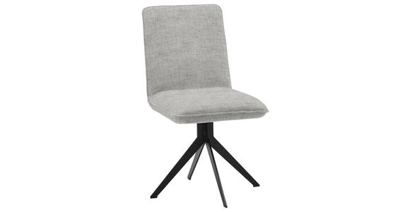 STUHL drehbar Webstoff Beige, Schwarz  - Beige/Schwarz, Design, Textil/Metall (46,5/87/64cm) - Voleo