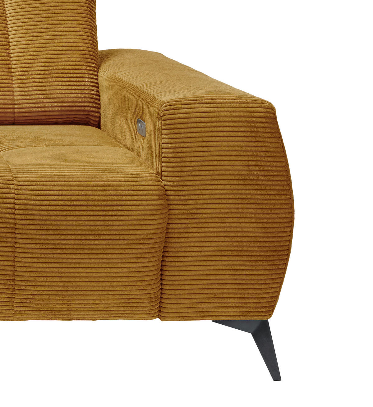 ECKSOFA in Cord Goldfarben  - Goldfarben/Schwarz, Modern, Textil/Metall (180/258cm) - Livetastic