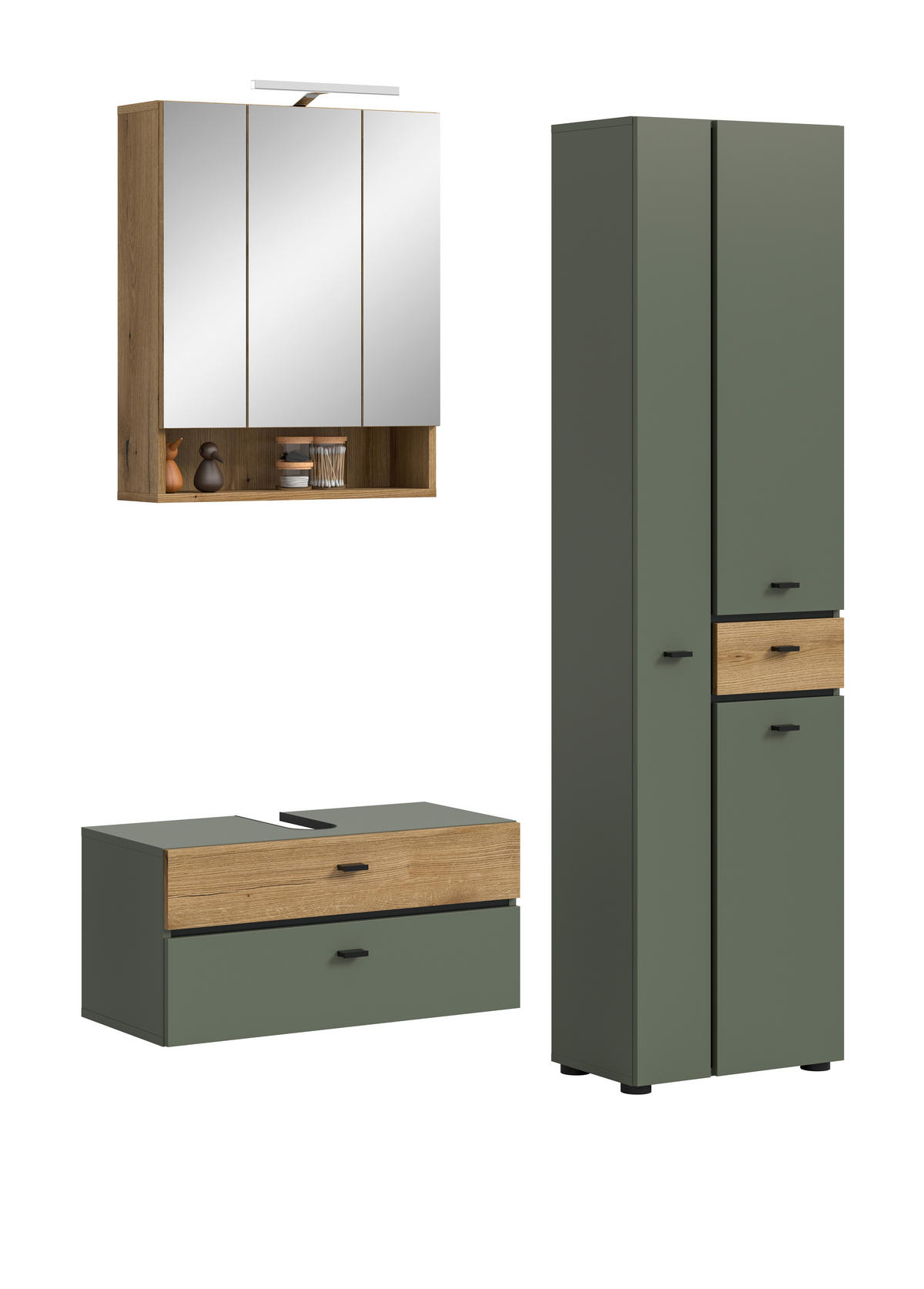 BADRUM 126 cm  - grön/svart, Trend, trämaterial/glas (126cm) - MID.YOU