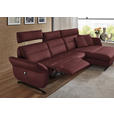 ECKSOFA in Echtleder Bordeaux  300/157 cm  - Bordeaux/Schwarz, Design, Leder/Metall (300/157cm) - Dieter Knoll