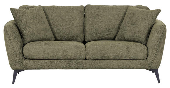 2-SITZER-SOFA Chenille Grün - Schwarz/Grün, KONVENTIONELL, Textil/Metall (190/70/98cm) - Carryhome