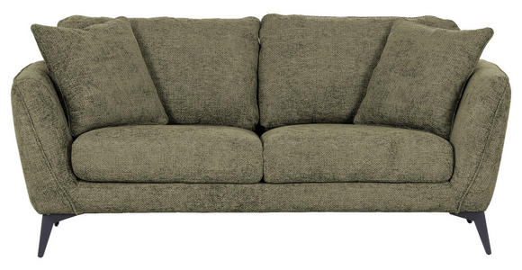 2-SITZER-SOFA Chenille Grün  - Schwarz/Grün, KONVENTIONELL, Textil/Metall (190/70/98cm) - Carryhome