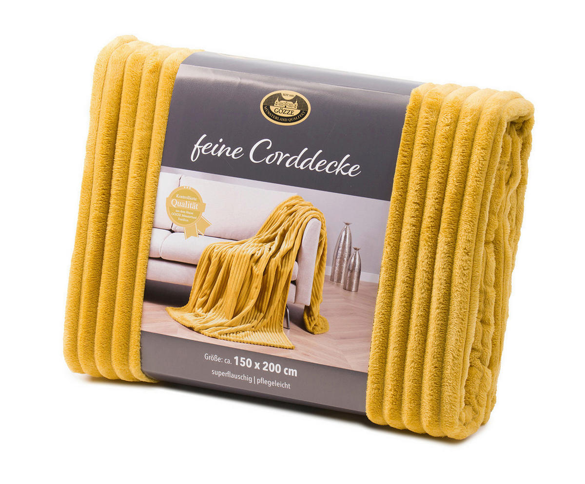 WOHNDECKE 150/200 cm  - Senfgelb, Basics, Kunststoff (150/200cm)