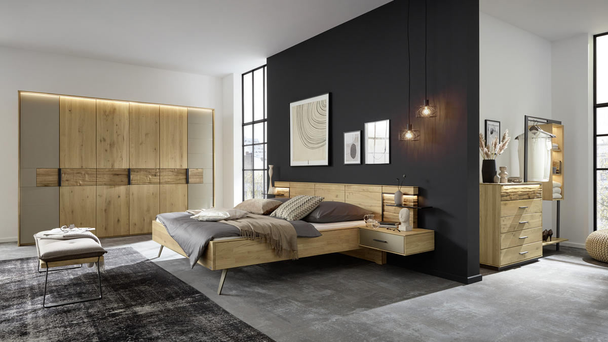 BETTANLAGE 180/200 cm  in Eschefarben  - Eschefarben, Natur, Holz/Metall (180/200cm) - Valdera