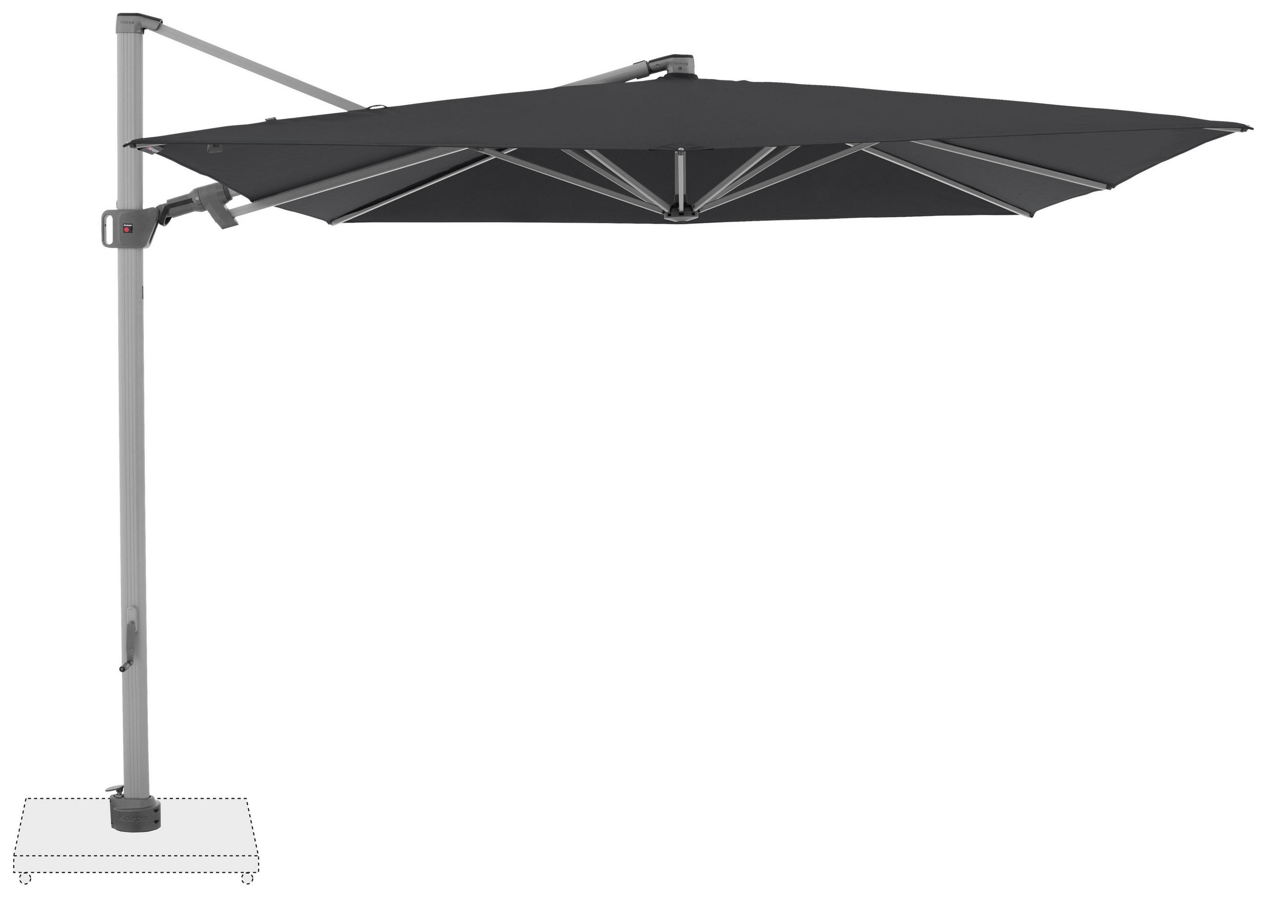 AMPELSCHIRM  275/263 cm  - Dunkelgrau/Silberfarben, KONVENTIONELL, Textil/Metall (275/263cm) - KNIRPS