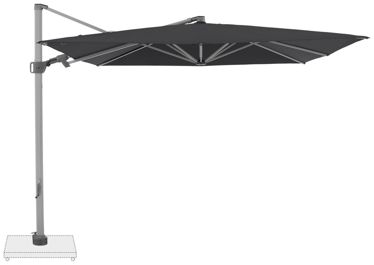 AMPELSCHIRM 275 cm Dunkelgrau  - Dunkelgrau/Silberfarben, KONVENTIONELL, Textil/Metall (275/263cm) - KNIRPS