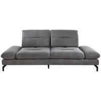2,5-SITZER in Mikrofaser Grau  - Schwarz/Grau, Konventionell, Textil/Metall (226/90/105cm) - MID.YOU