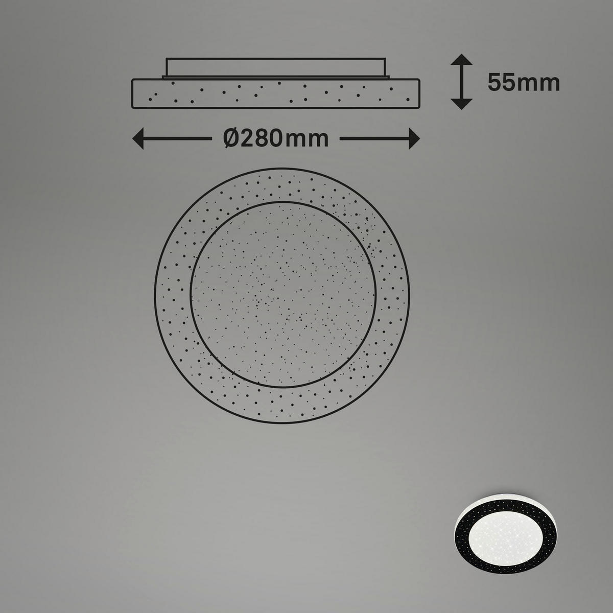 KUPAONSKA LED SVJETILJKA STRO  - crna, Design, plastika (28/5,5cm)