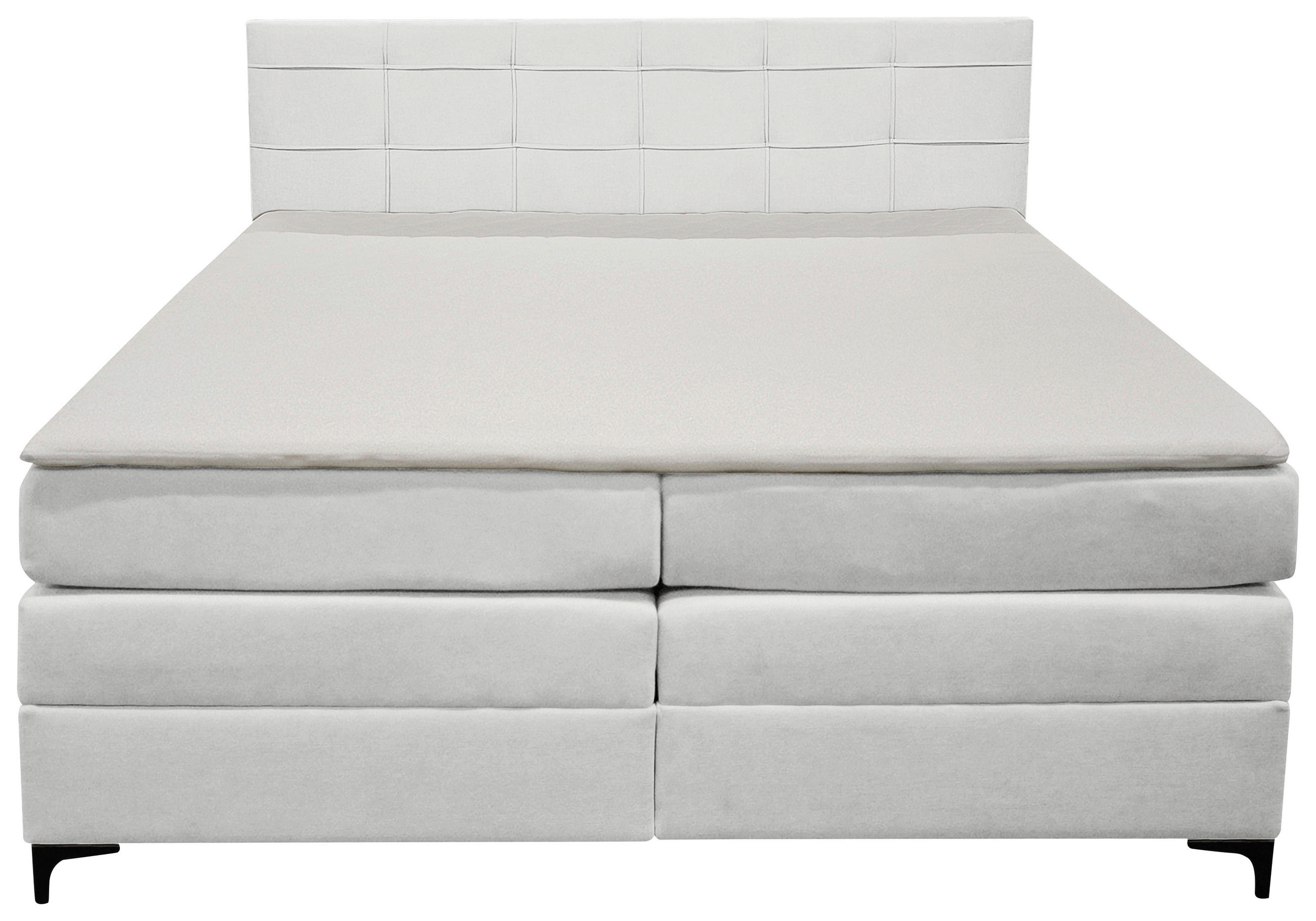 BOXSPRINGBETT 180/200 cm,  in Beige, H3 = fest  - Beige/Schwarz, KONVENTIONELL, Kunststoff/Textil (180/200cm)