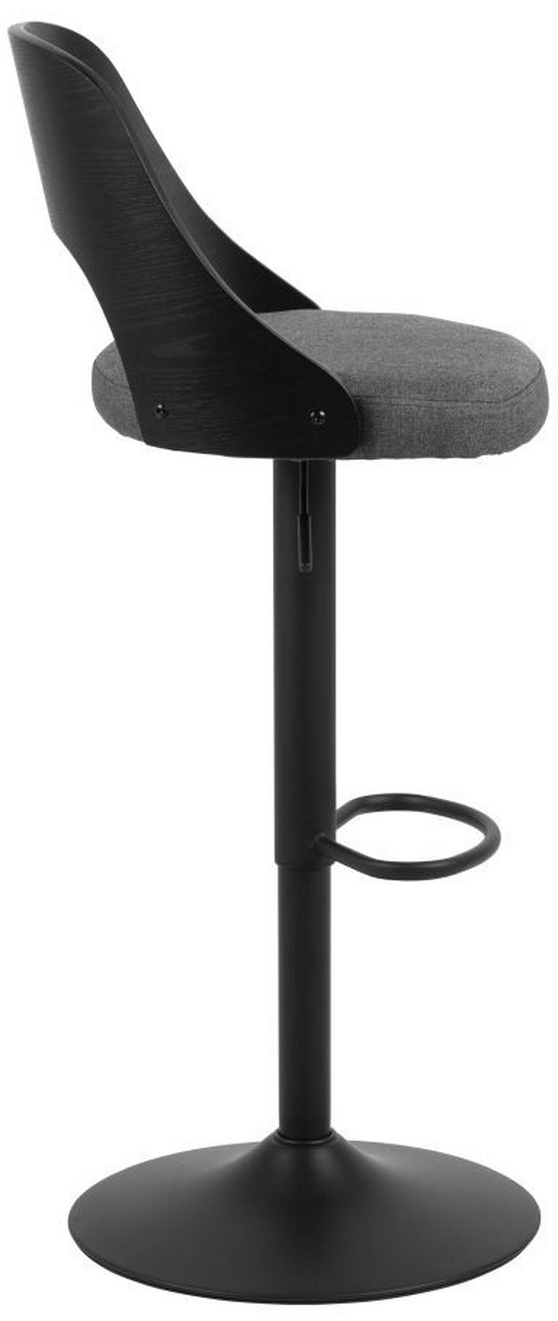 BARHOCKER Flachgewebe Dunkelgrau  - Dunkelgrau/Schwarz, MODERN, Holz/Textil (47/113/50,5cm) - MID.YOU