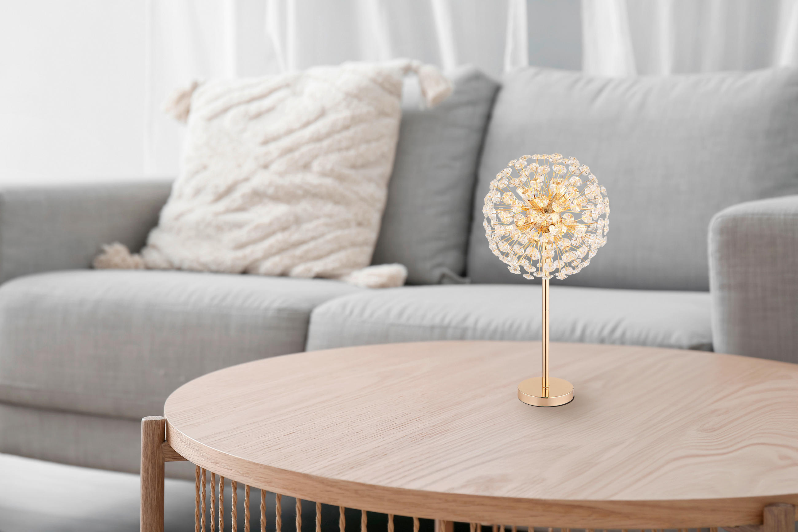 KRISTALL-TISCHLEUCHTE 35/65 cm   - Klar/Transparent, LIFESTYLE, Glas/Kunststoff (35/65cm) - Globo