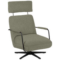 SESSEL Flachgewebe, Bouclé Greige  - Greige/Schwarz, Design, Textil/Metall (71/103/91cm) - Koinor