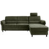 ECKSOFA Olivgrün Mikrofaser  - Schwarz/Olivgrün, MODERN, Holz/Textil (279/176cm) - Livetastic