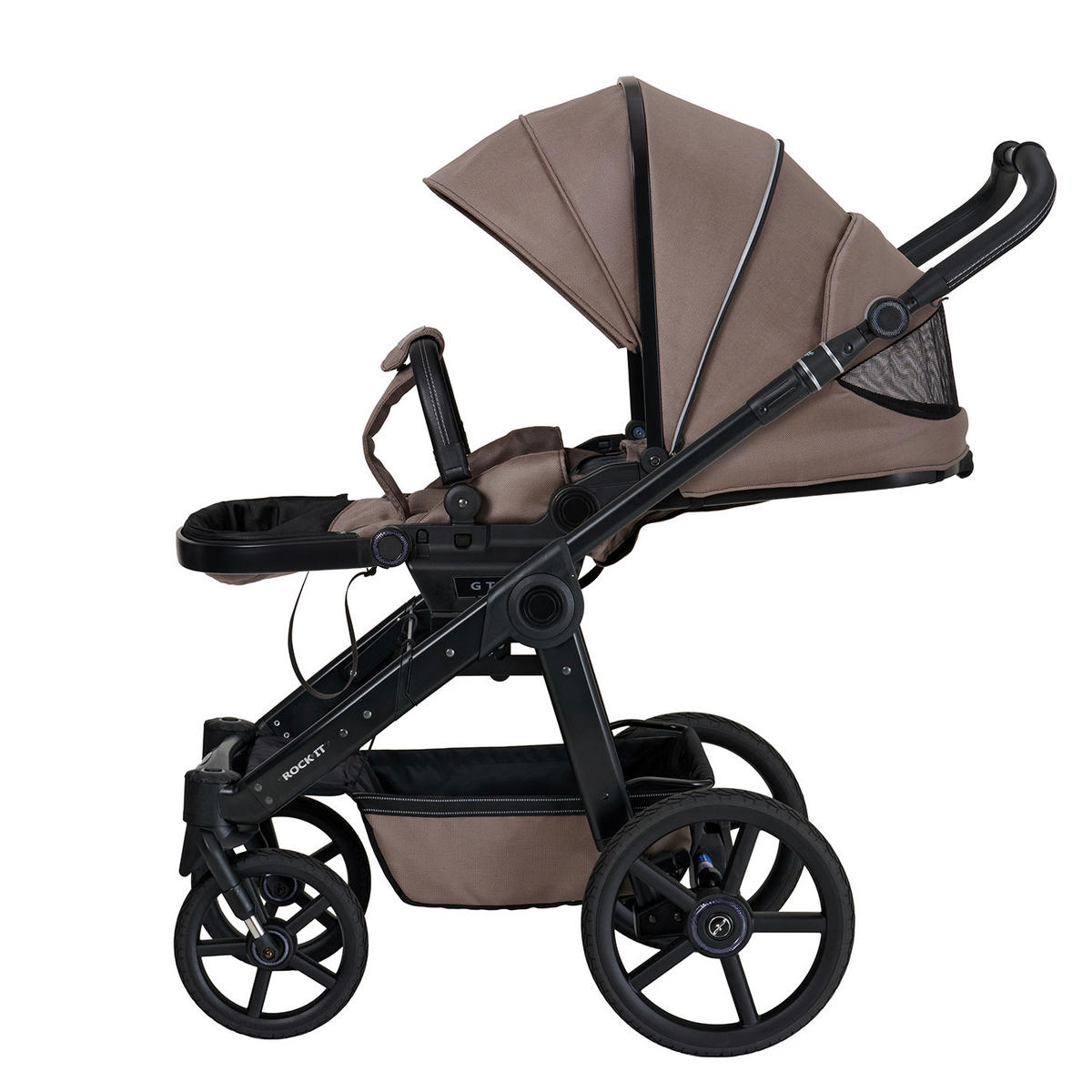 KINDERWAGENSET ROCK IT Outdoor  - Schwarz/Cappuccino, Basics, Textil/Metall (102/58/120cm) - Hartan